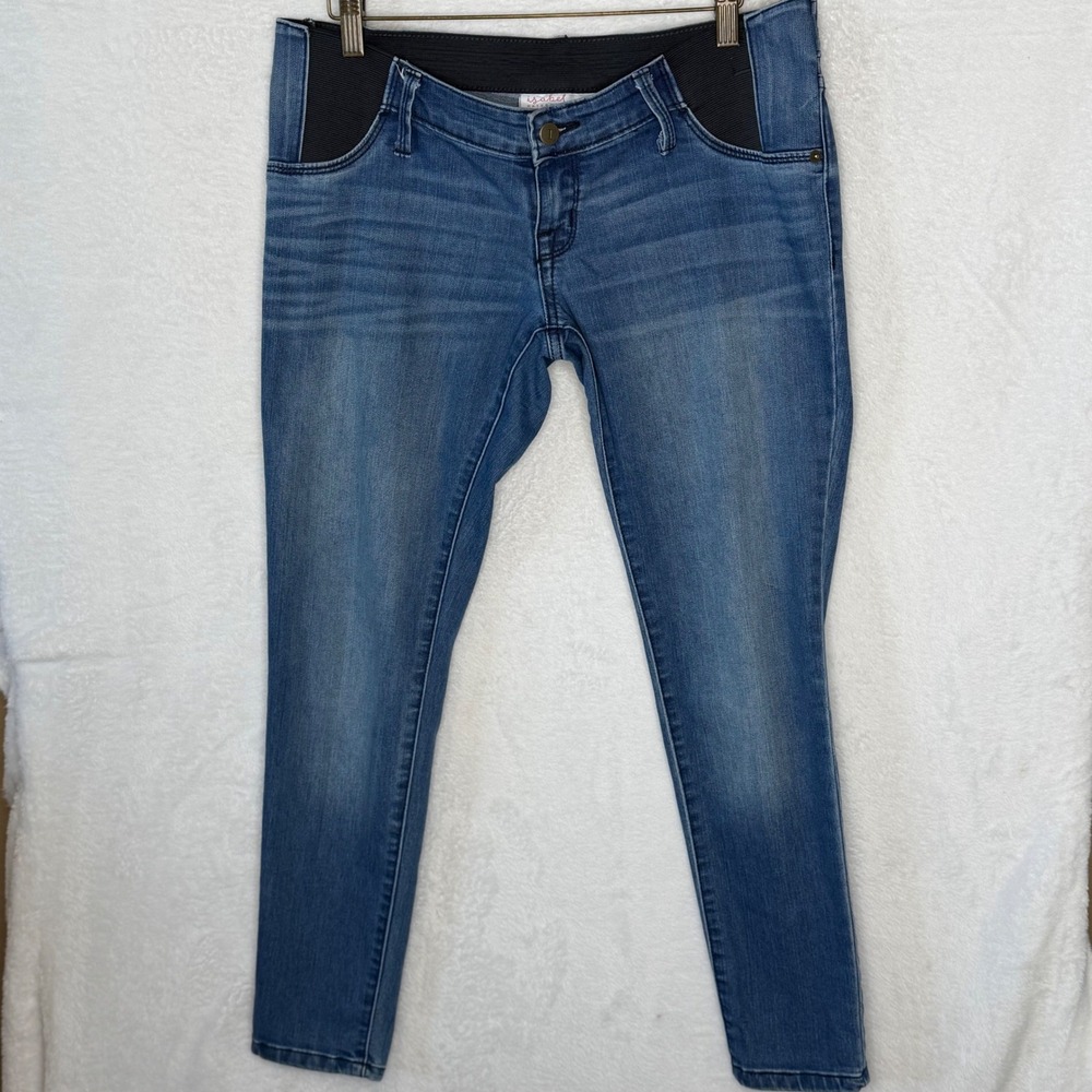 Isabel Maternity Women's Size 2 Blue Jegging Skinny Side Panel Denim Jeans